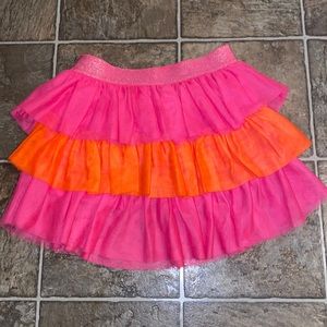 The Children’s Place pink orange tutu skirt skort sz12